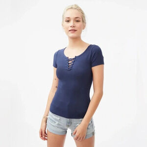 NWT | Aero x Aeropostale | Seriously Soft Lace-Up Bodycon Top - Size XL